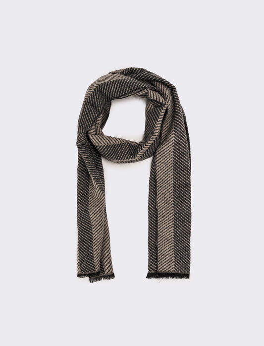 Sciarpa righe larghe verticali uomo - Beige