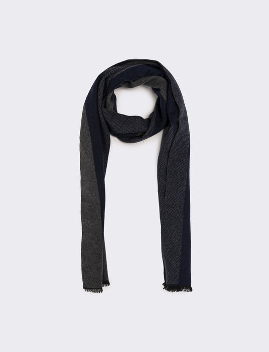Sciarpa righe larghe verticali uomo - Blu