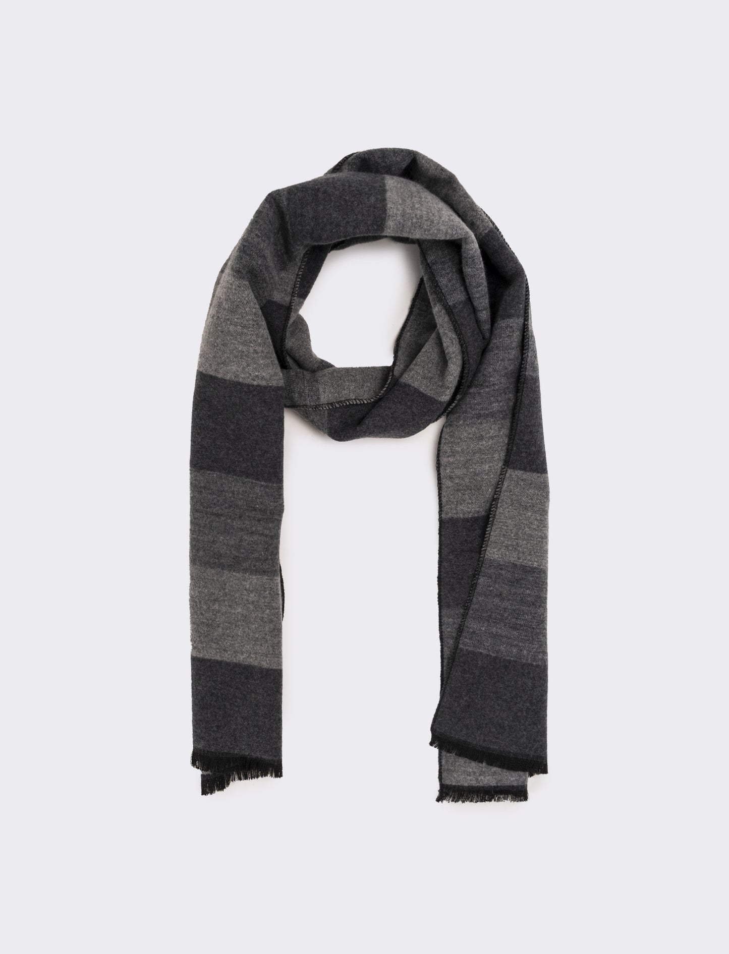 Sciarpa righe larghe uomo - Nero