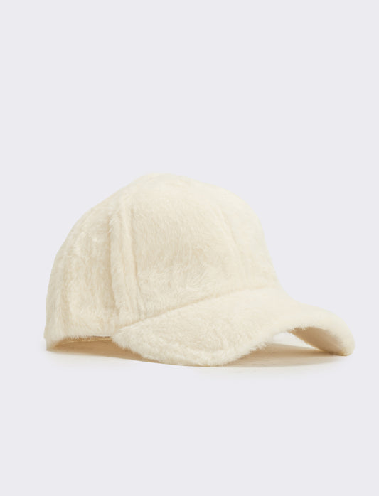 Cappello baseball pelliccia - Bianco sporco