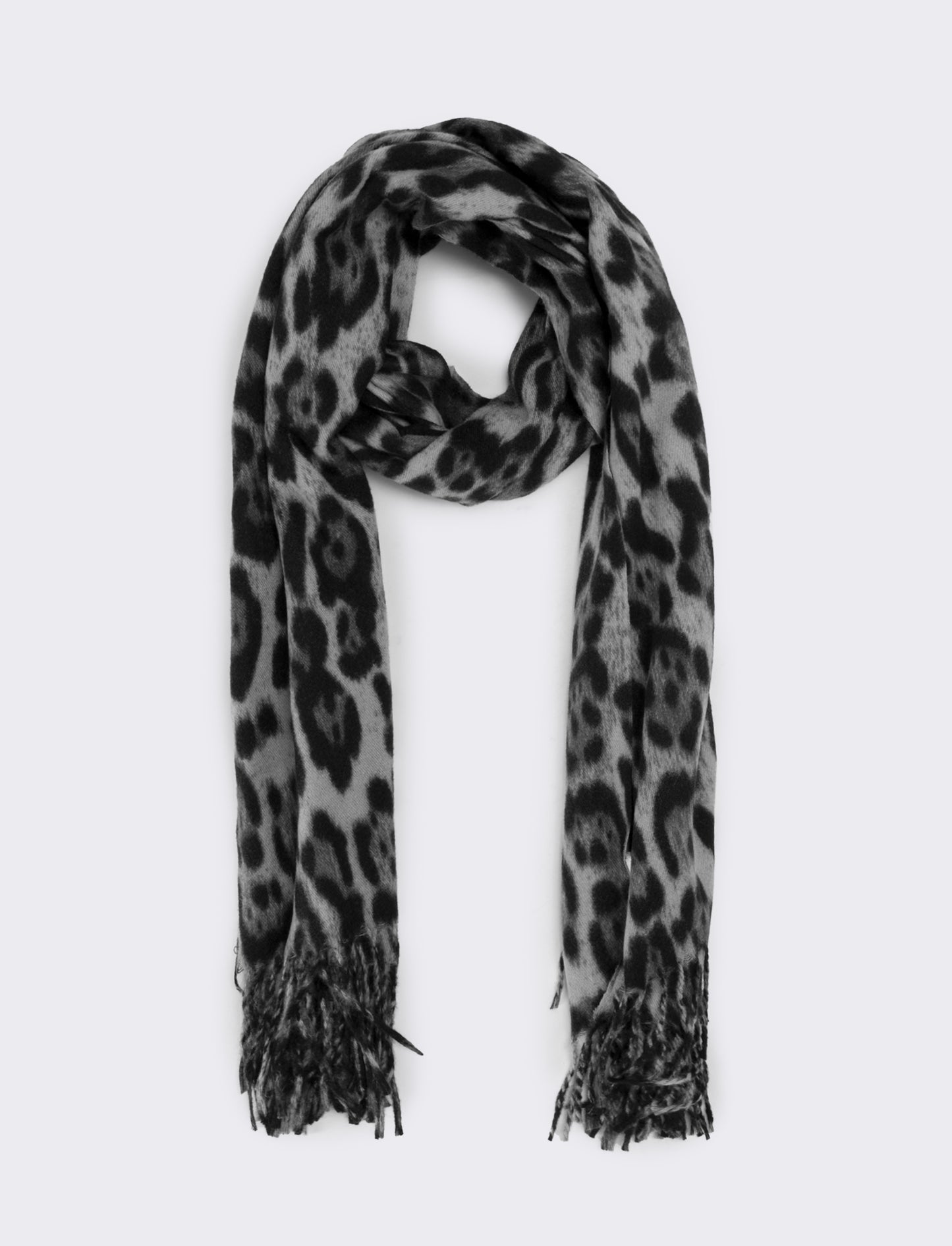Sciarpa donna stampa animalier - Nero