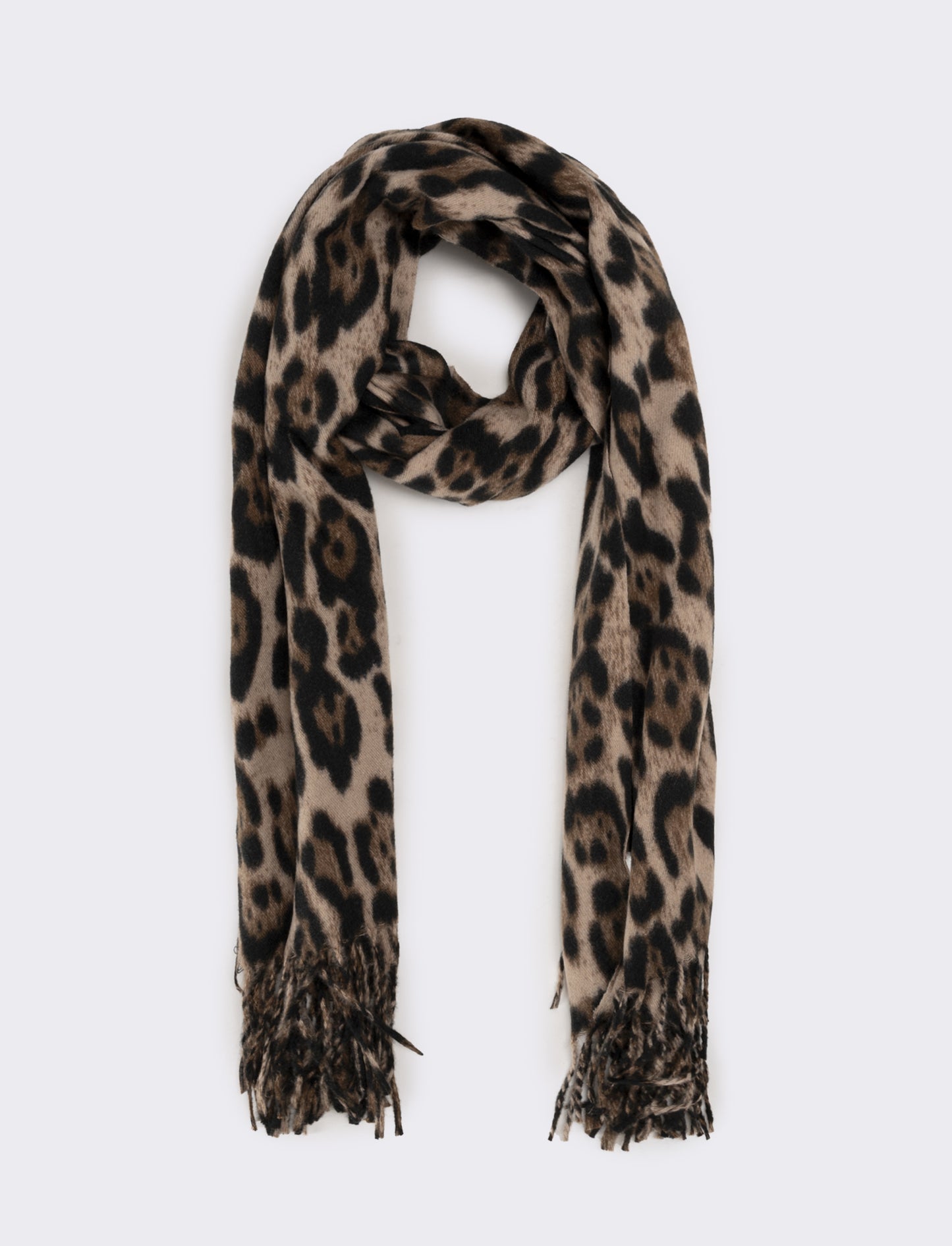 Sciarpa donna stampa animalier - Marrone
