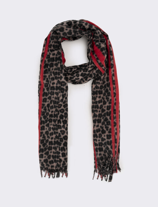 Sciarpa donna stampa animalier - Rosso