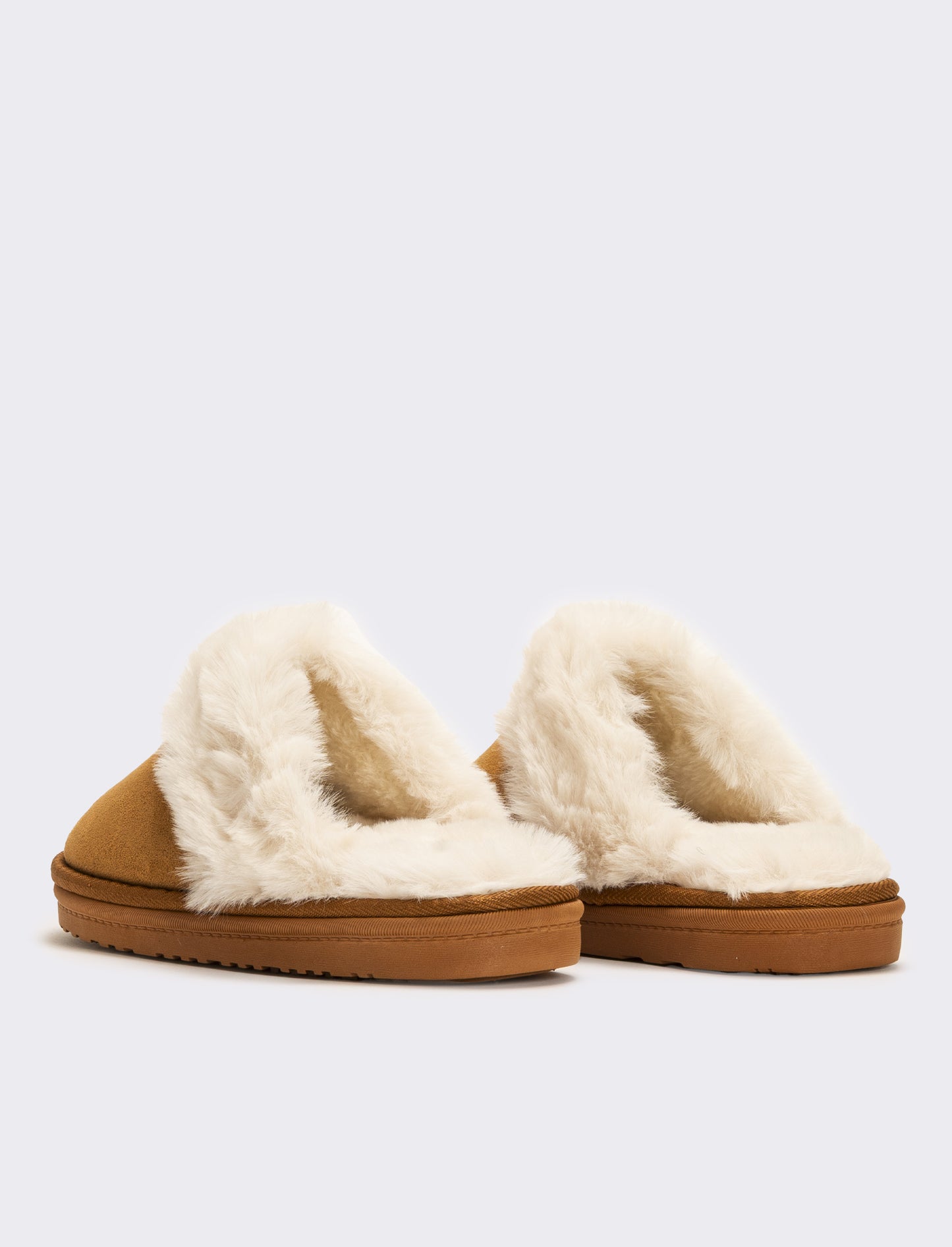 Pantofola furry effect da donna - Cammello