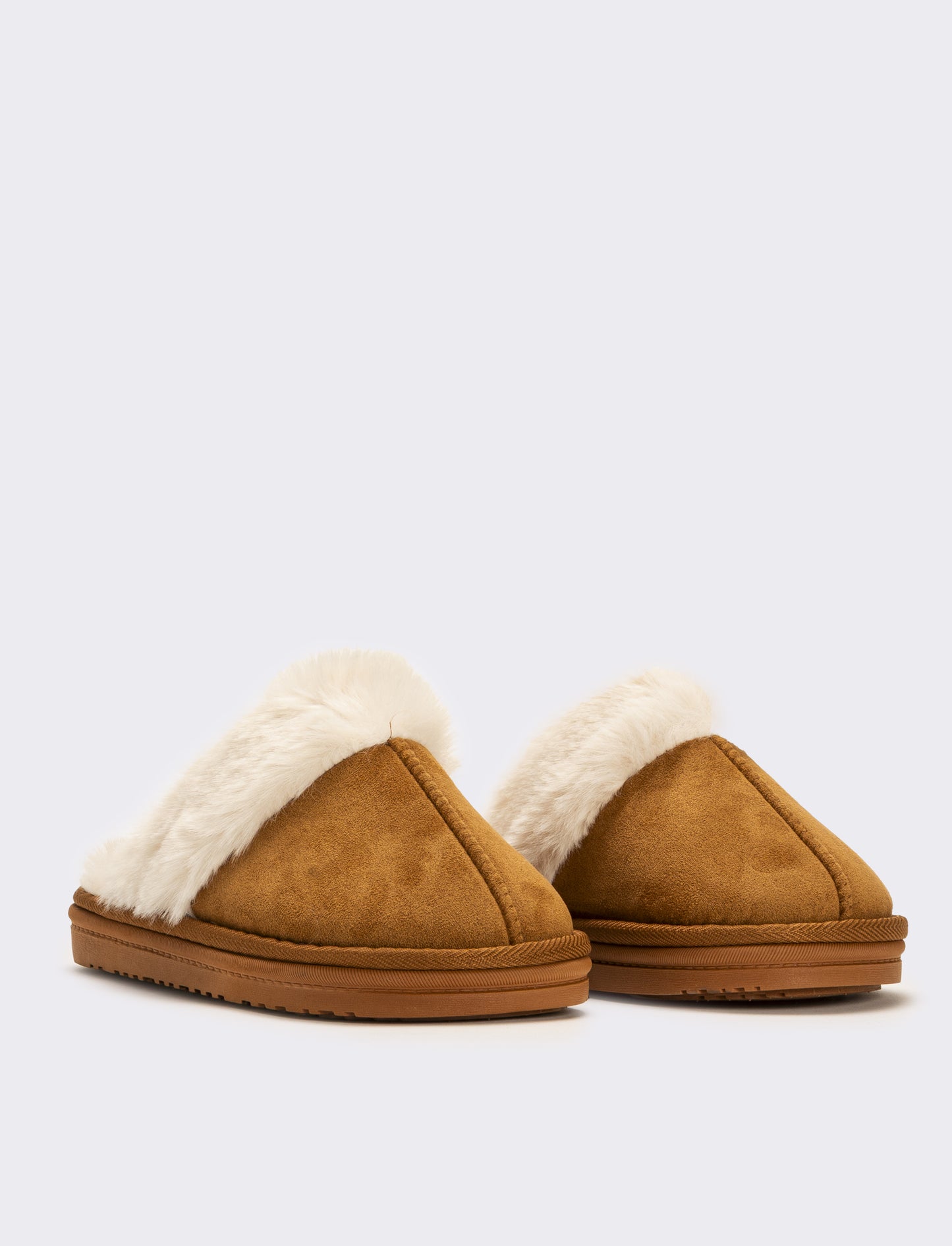 Pantofola furry effect da donna - Cammello