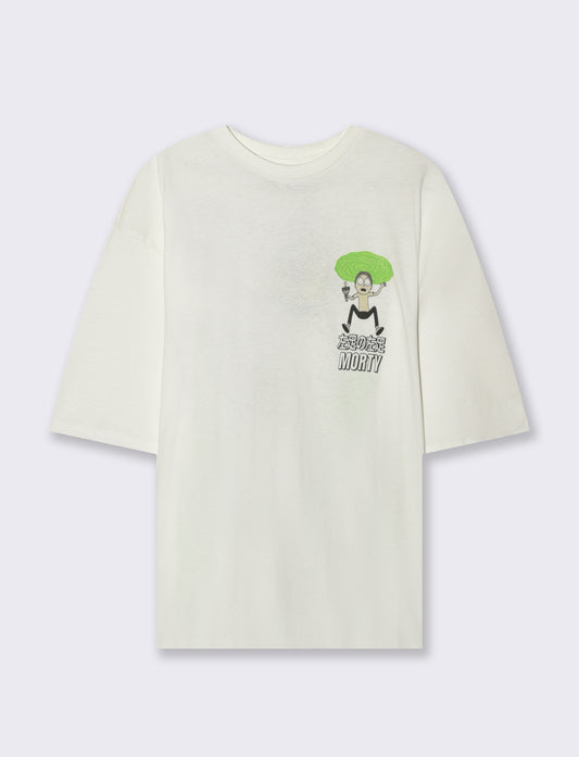 T-SHIRT STAMPA RICK AND MORTY - Bianco