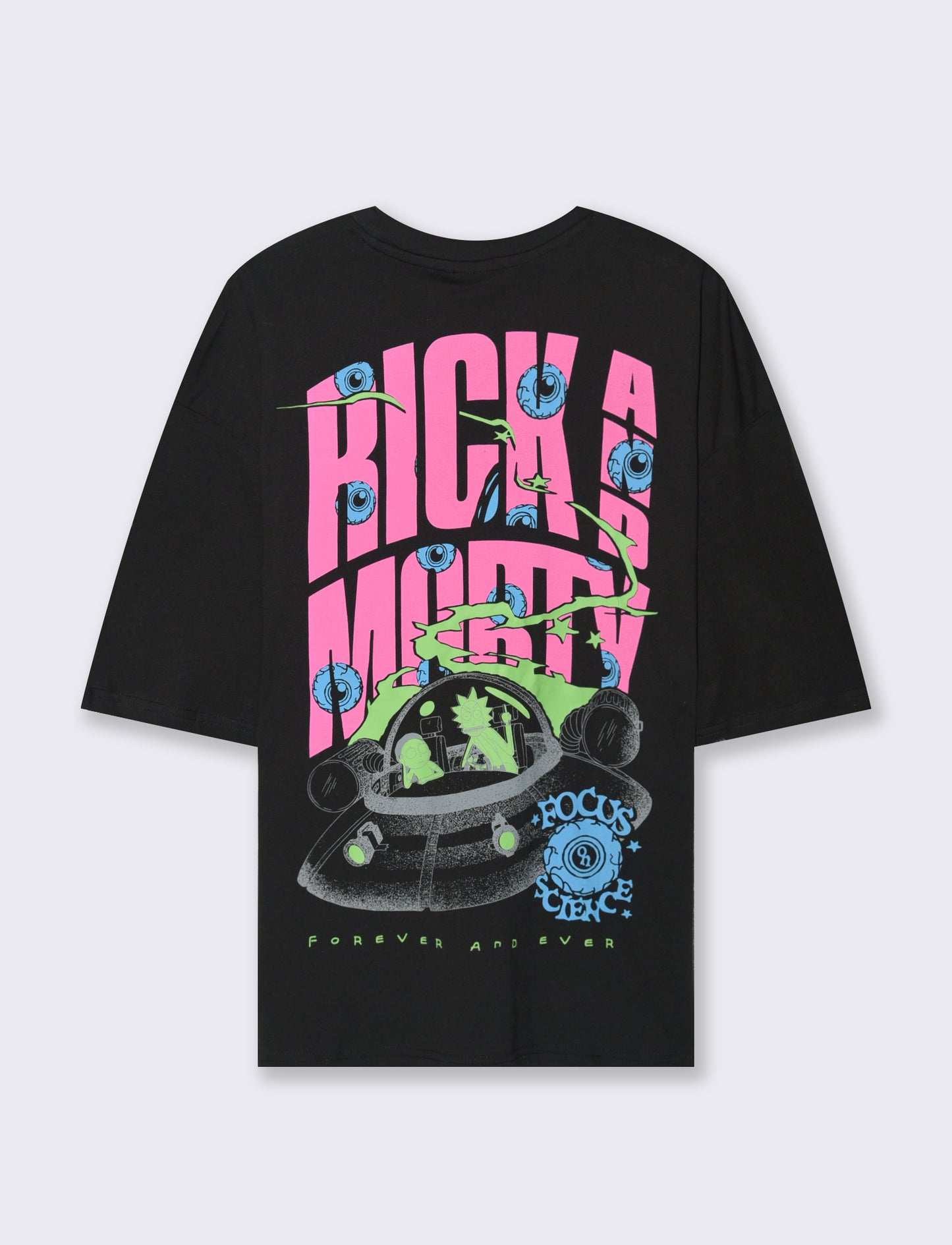 T-SHIRT STAMPA RICK AND MORTY - Nero