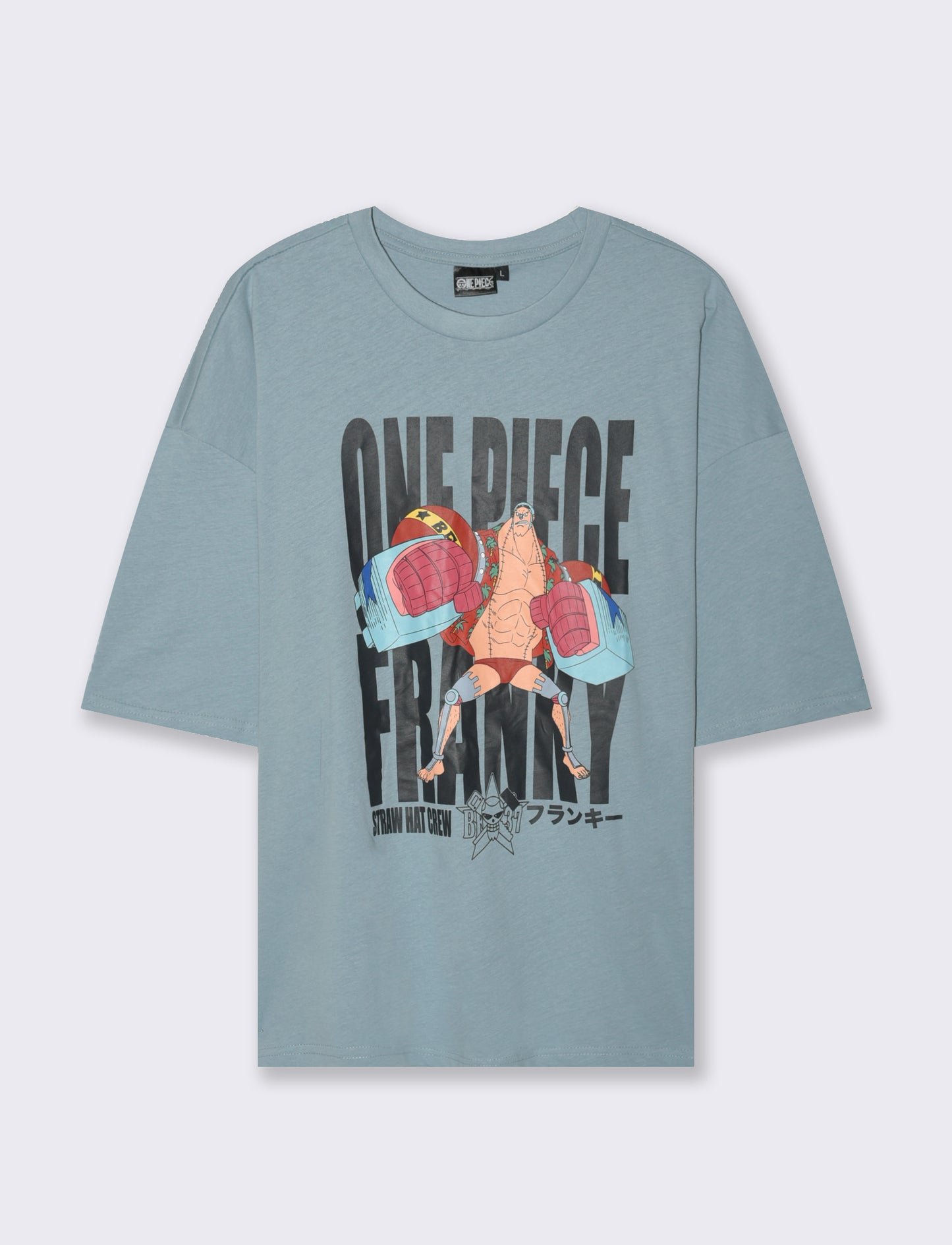 T-SHIRT STAMPA ONE PIECE - Celeste
