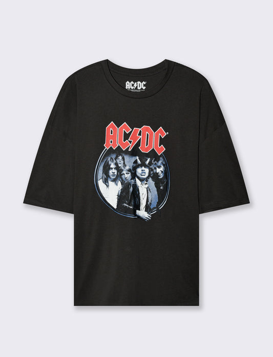 T-SHIRT STAMPA AC DC - Grigio