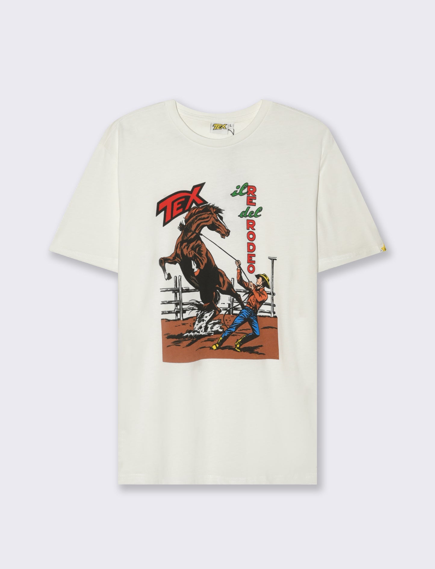 T-SHIRT STAMPA TEX WILLER - Bianco sporco