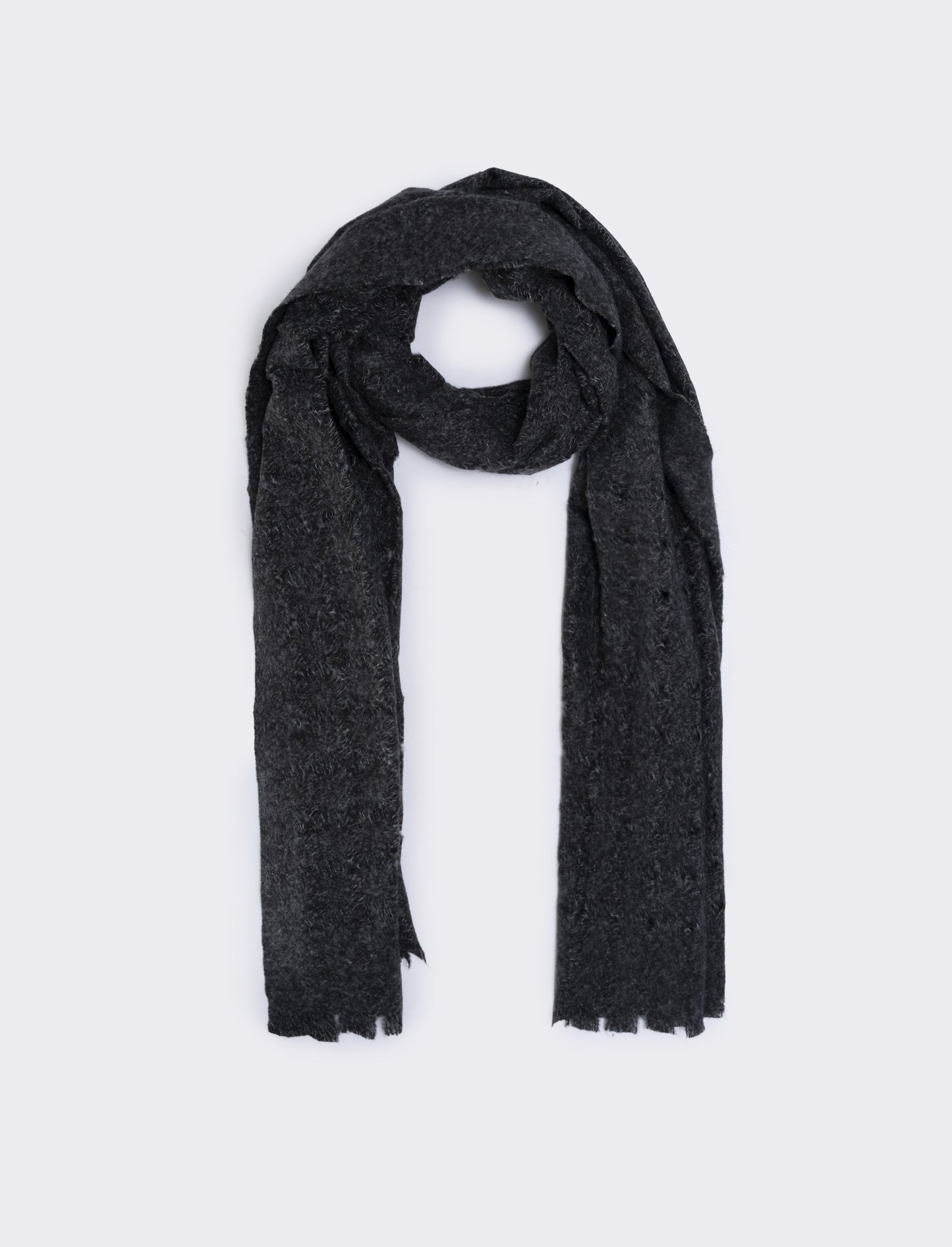 Sciarpa intrecciata bicolor donna - Nero