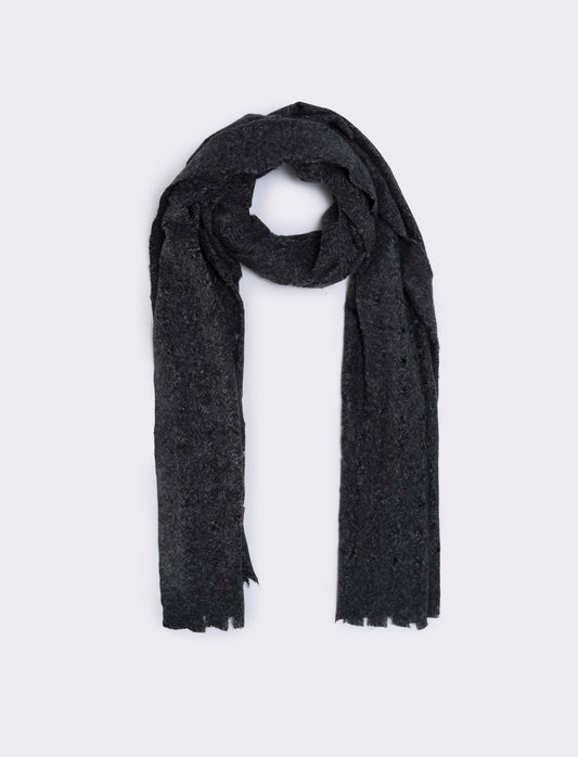 Sciarpa intrecciata bicolor donna - Nero