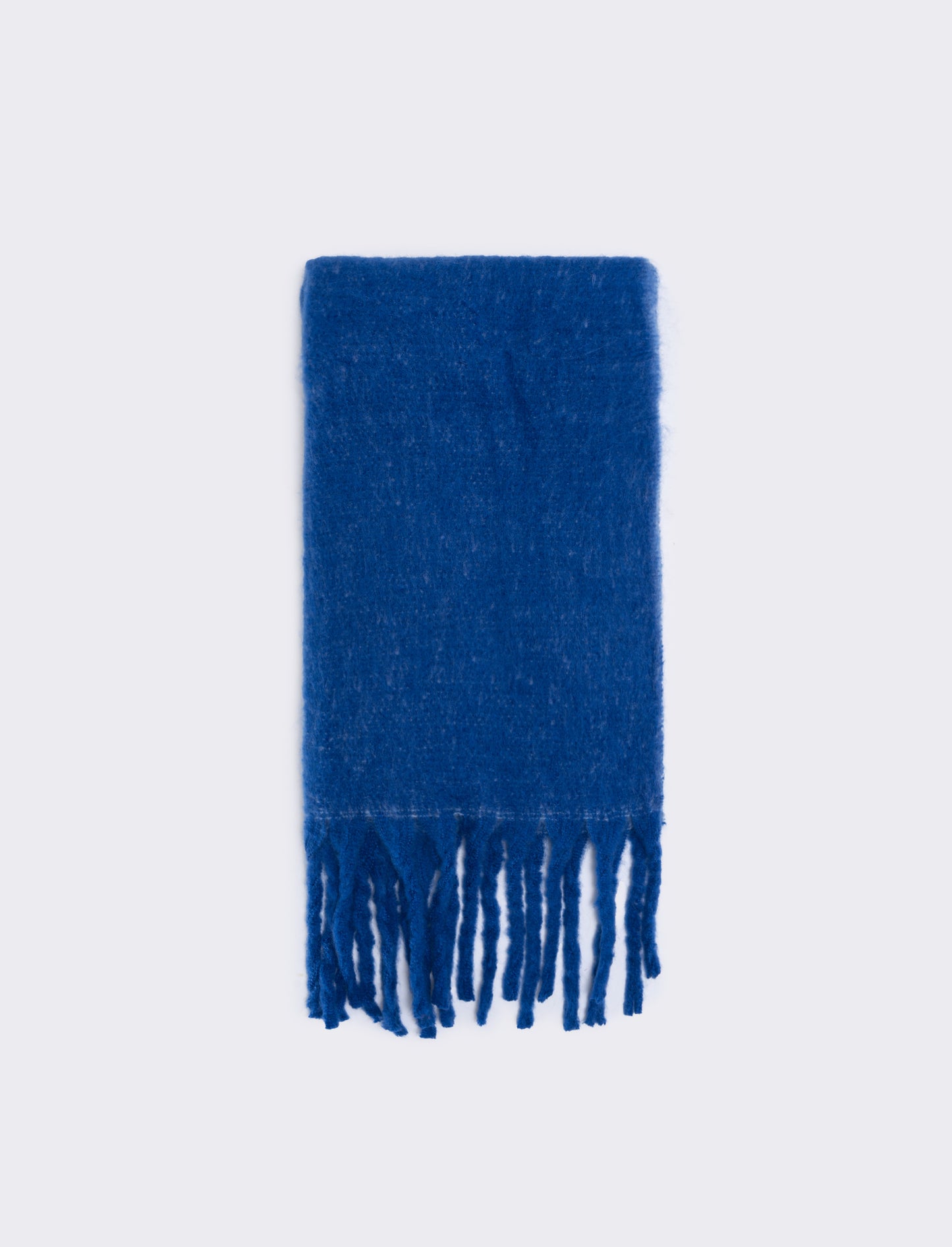 Sciarpa tinta unita con frange - Blu