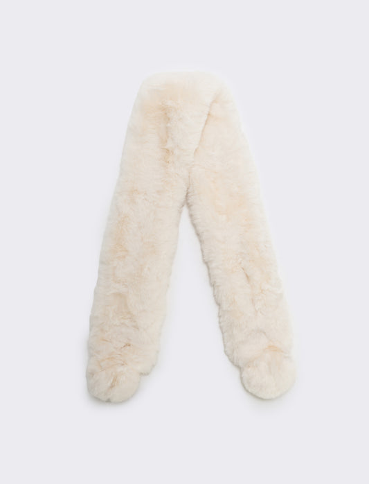 Collo in pelliccia sintetica - Bianco sporco