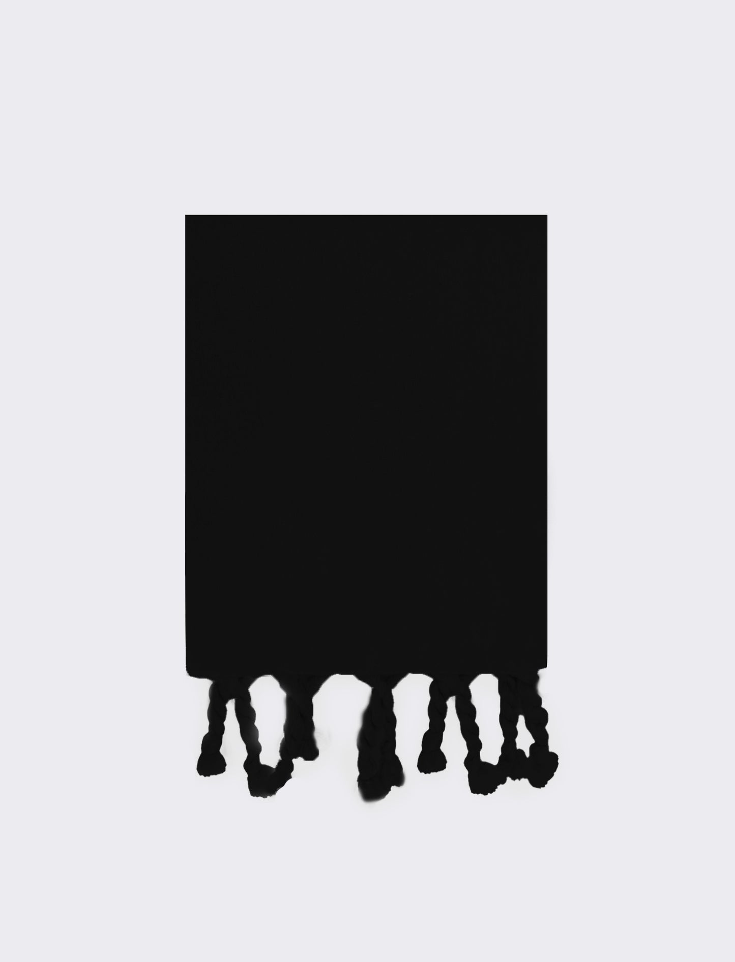 Foulard unito con frange torciglioni donna - Nero