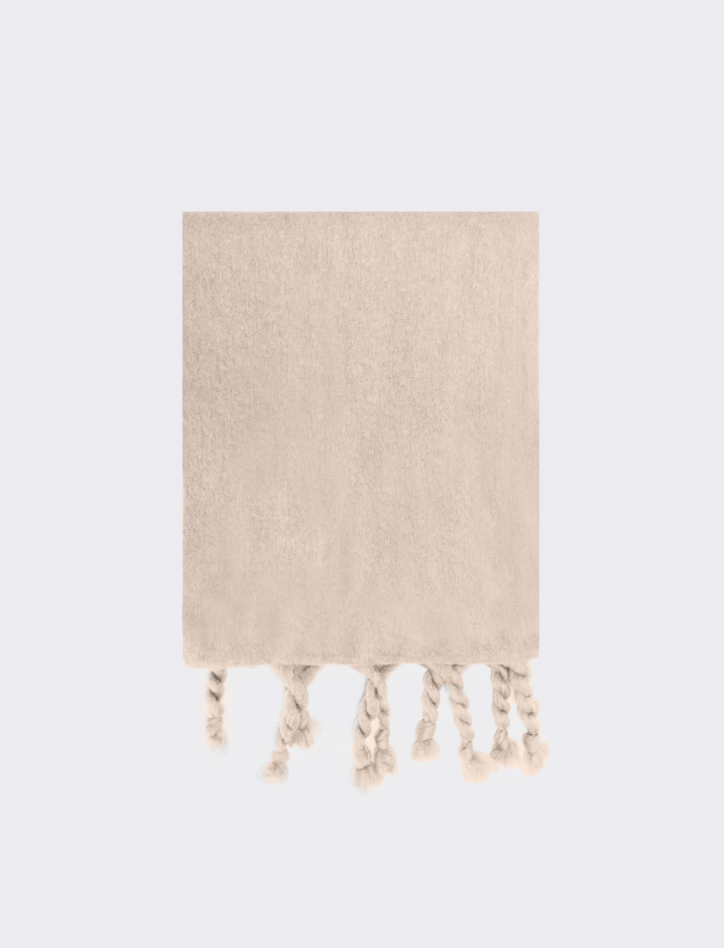 Foulard unito con frange torciglioni donna - Bianco