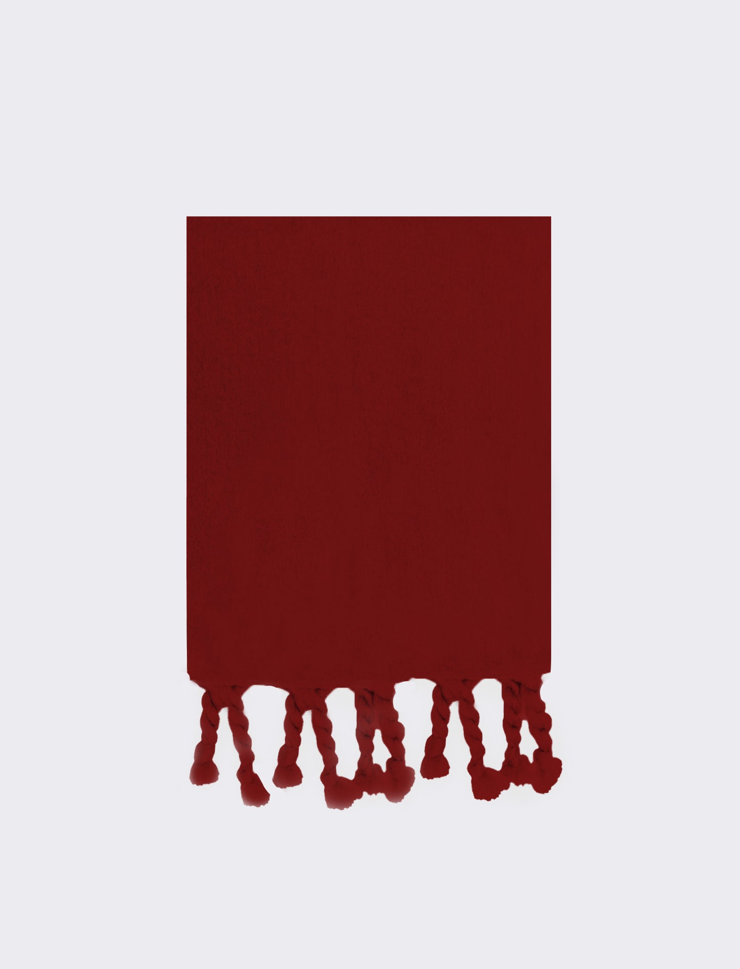 Foulard unito con frange torciglioni donna - Rosso