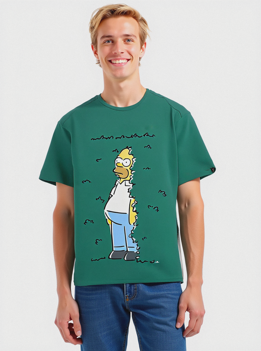 T-SHIRT STAMPA SIMPSONS - Verde