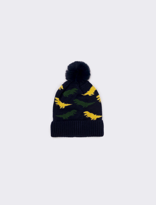 Cappello dinosauri con pon pon bambino - Blu