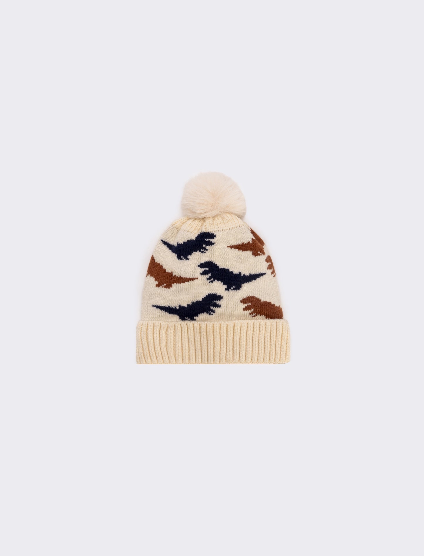 Cappello dinosauri con pon pon bambino - Bianco sporco