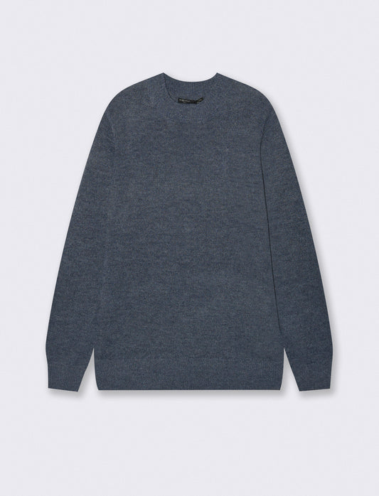 MAGLIA GIROCOLLO IN FILATO EFFETTO LANA - Blu