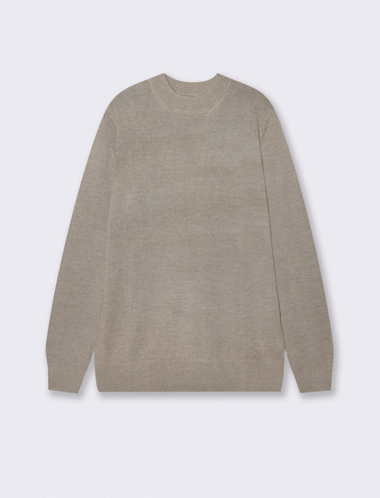MAGLIA GIROCOLLO IN FILATO EFFETTO LANA - Beige