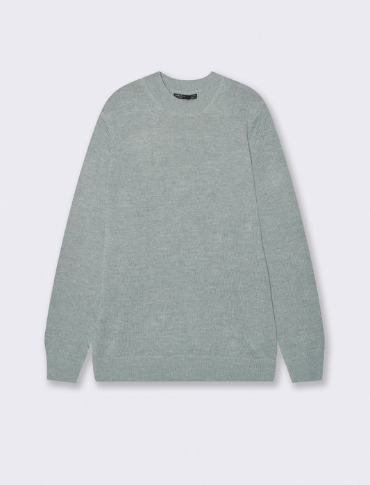 MAGLIA GIROCOLLO IN FILATO EFFETTO LANA - Verde chiaro