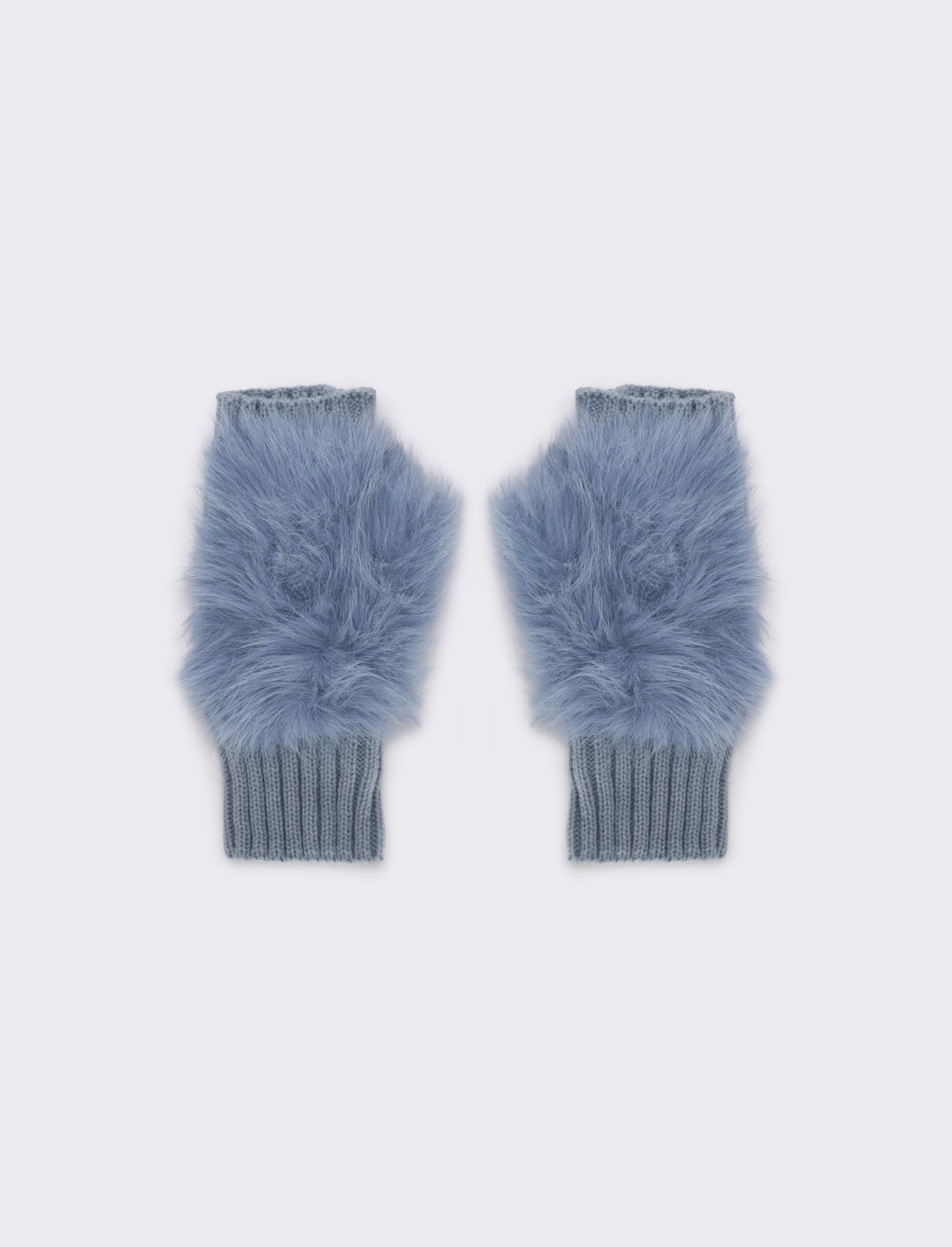 Guanto manopola con finta pelliccia - Denim