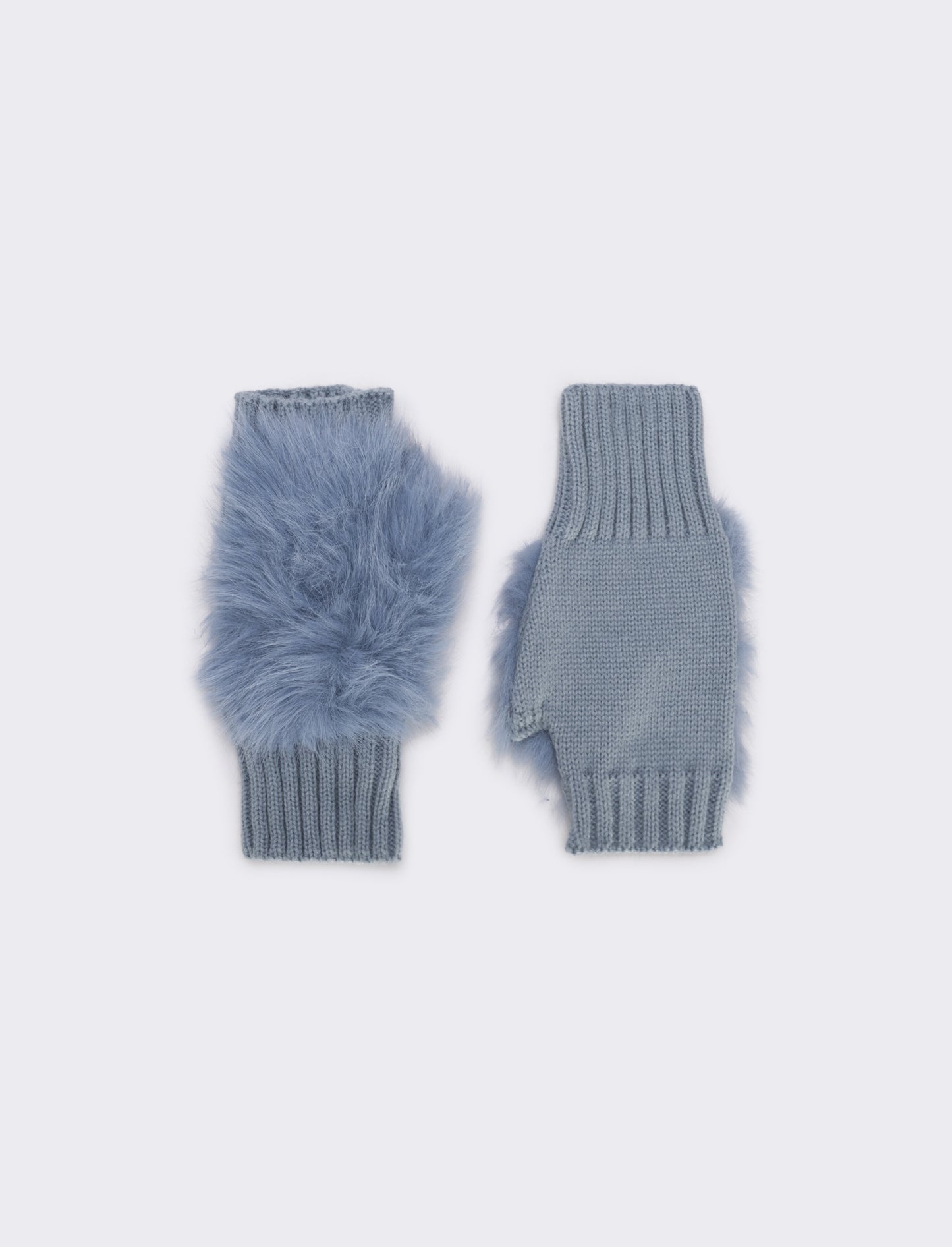 Guanto manopola con finta pelliccia - Denim