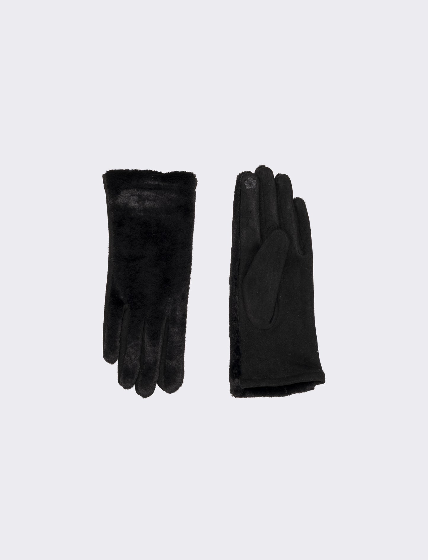 Guanti in ecopelliccia elastici - Nero