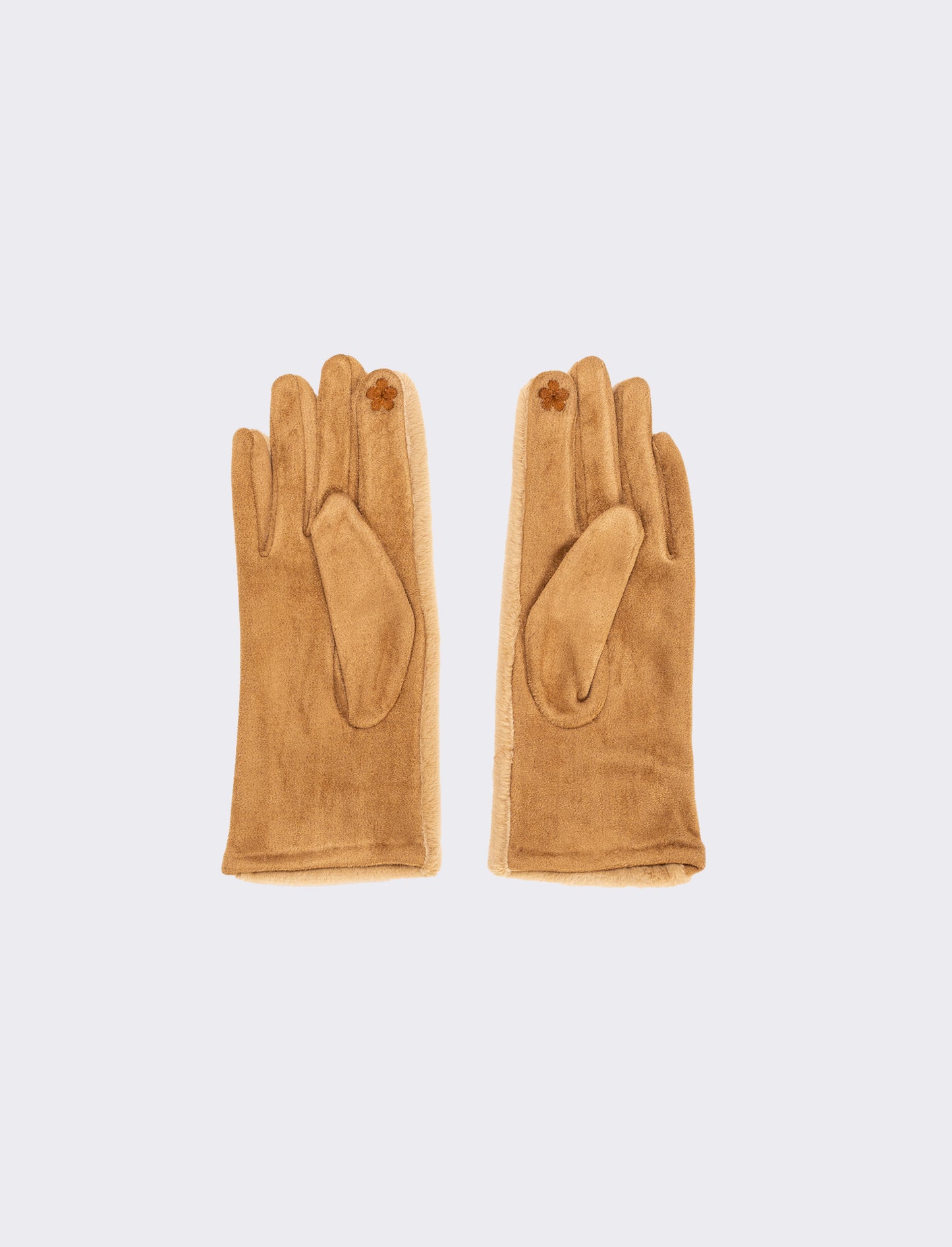 Guanti in ecopelliccia elastici - Beige