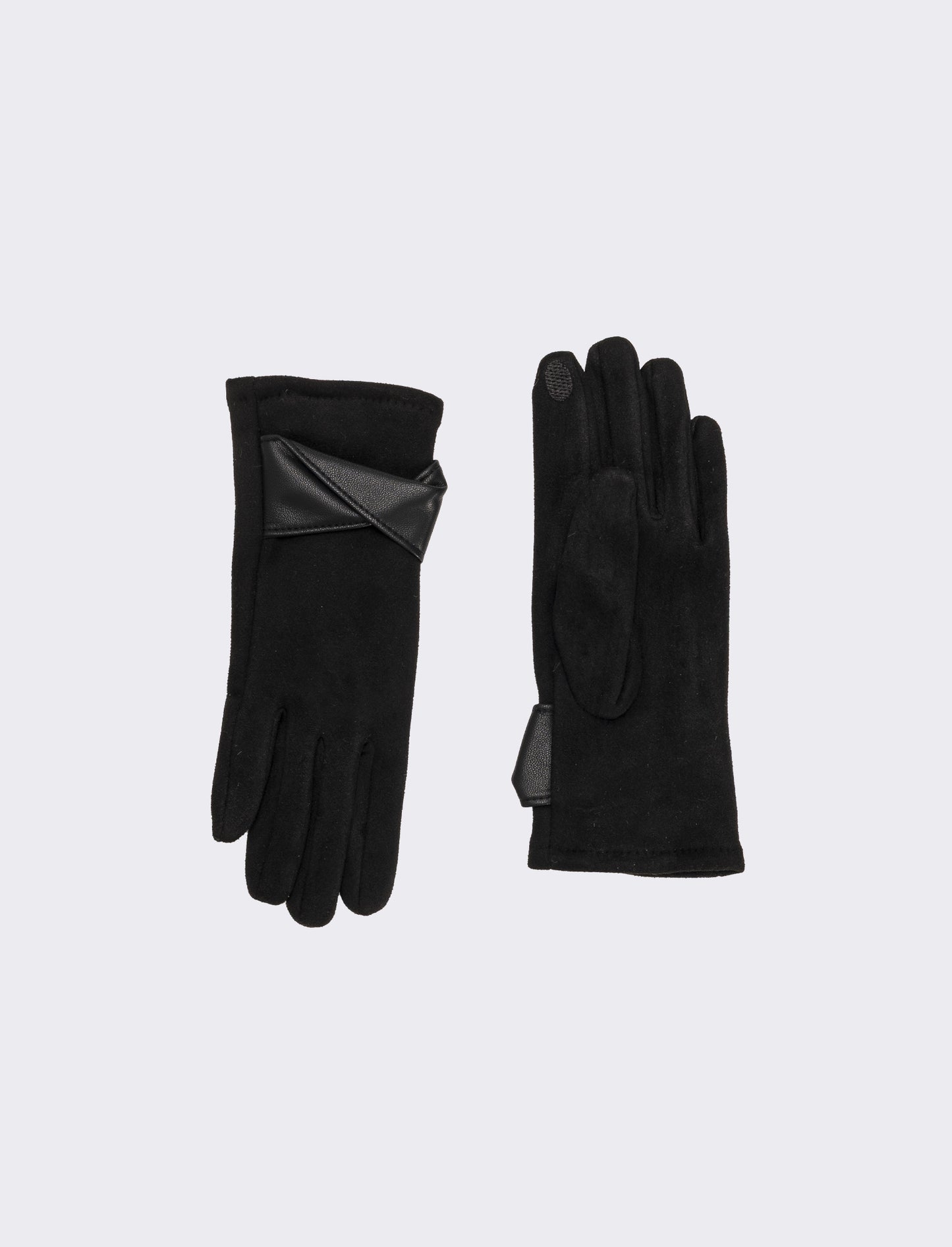 Guanti con incrocio in pvc donna - Nero