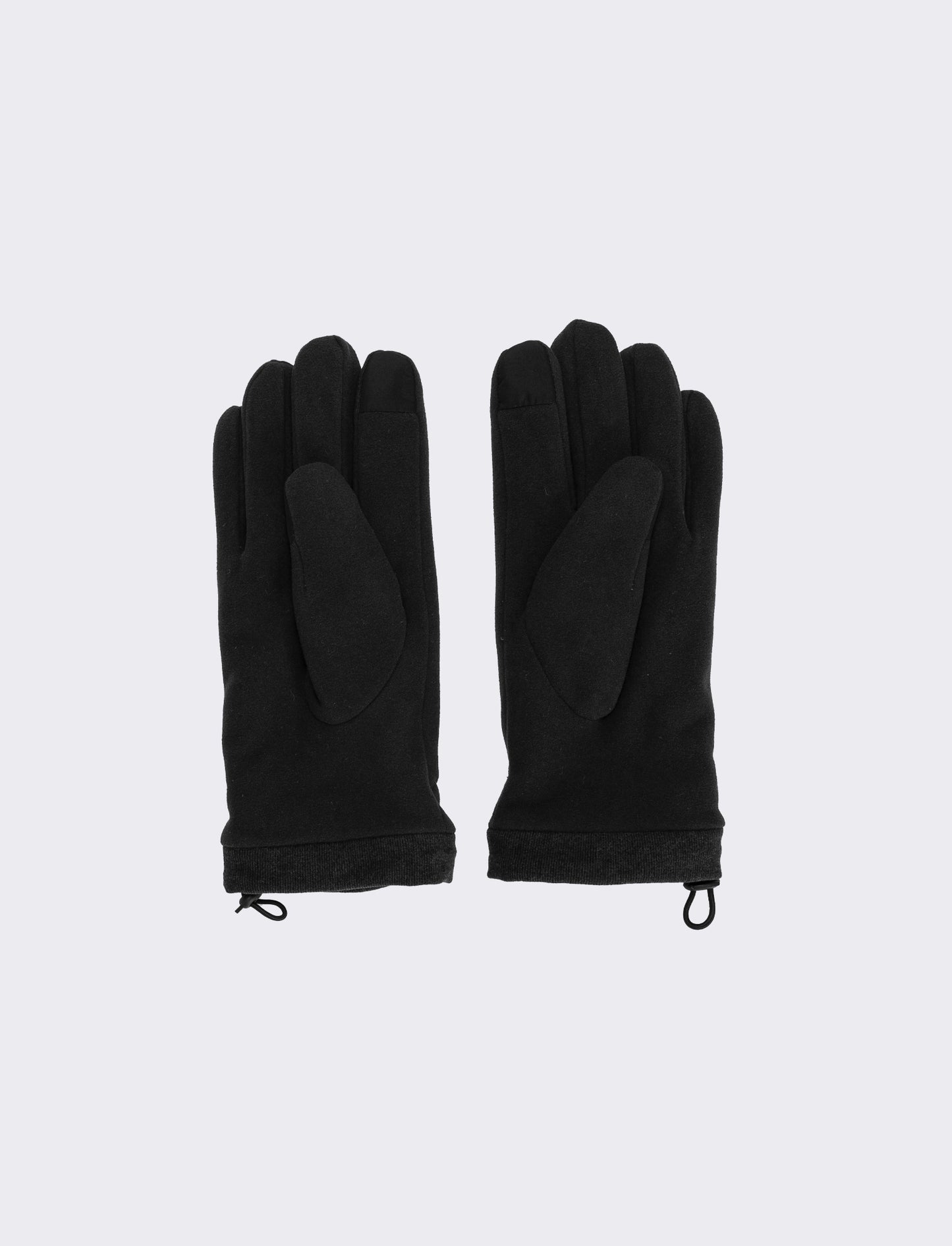 Guanti in pile con coulisse uomo - Nero