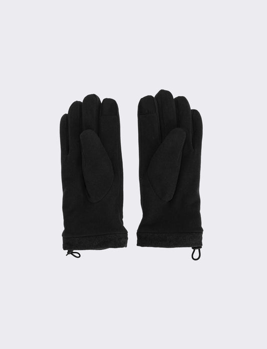 Guanti in pile con coulisse uomo - Nero