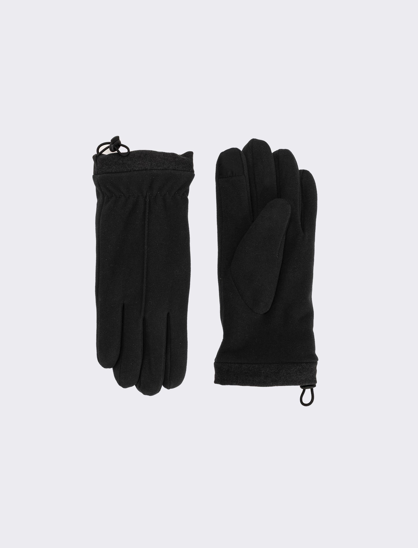 Guanti in pile con coulisse uomo - Nero