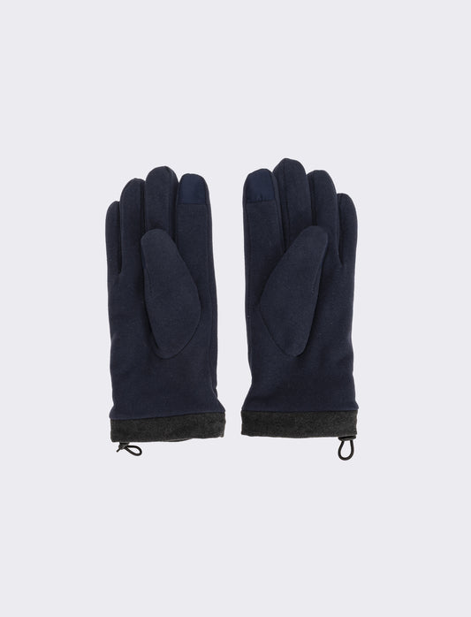 Guanti in pile con coulisse uomo - Blu