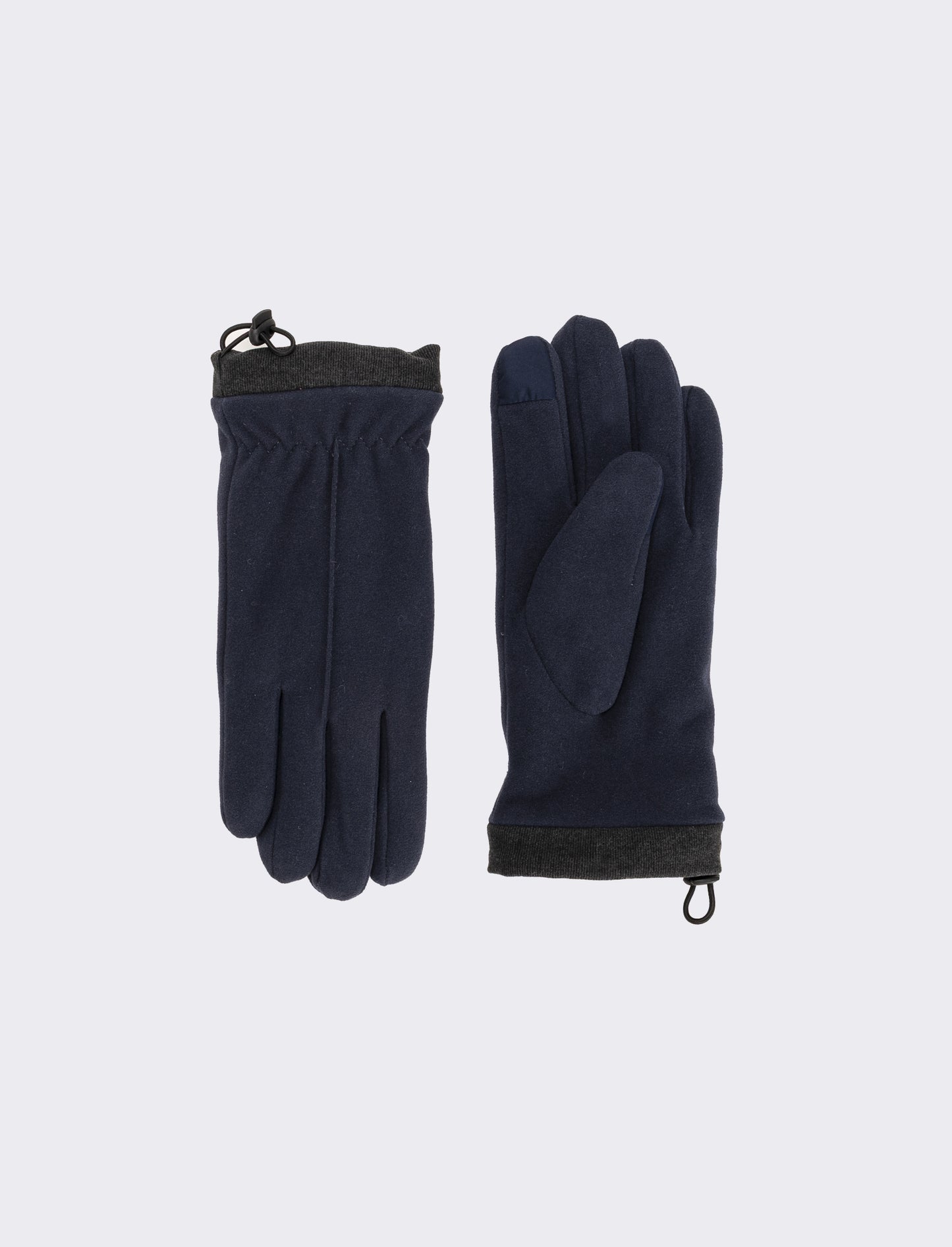Guanti in pile con coulisse uomo - Blu