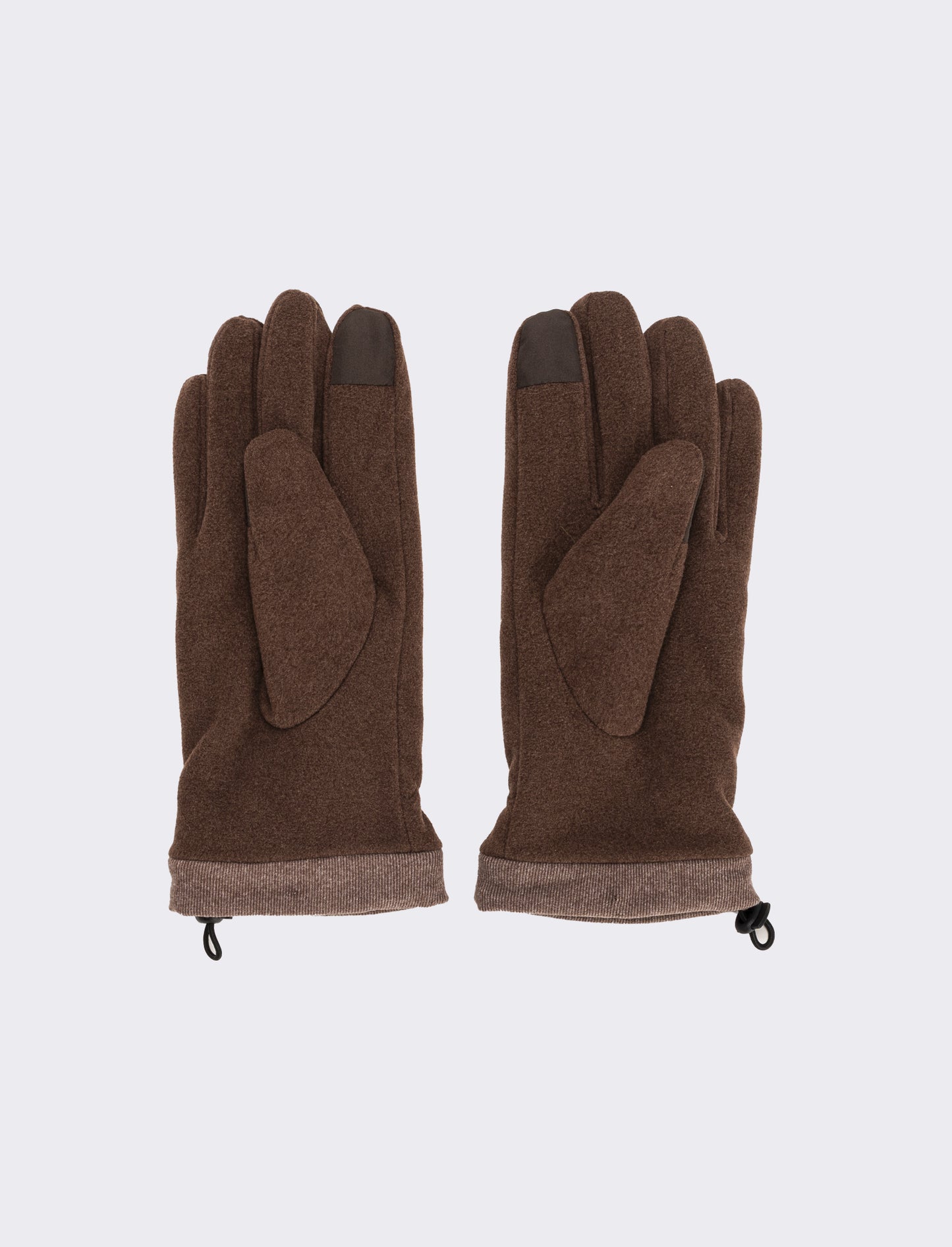 Guanti in pile con coulisse uomo - Marrone