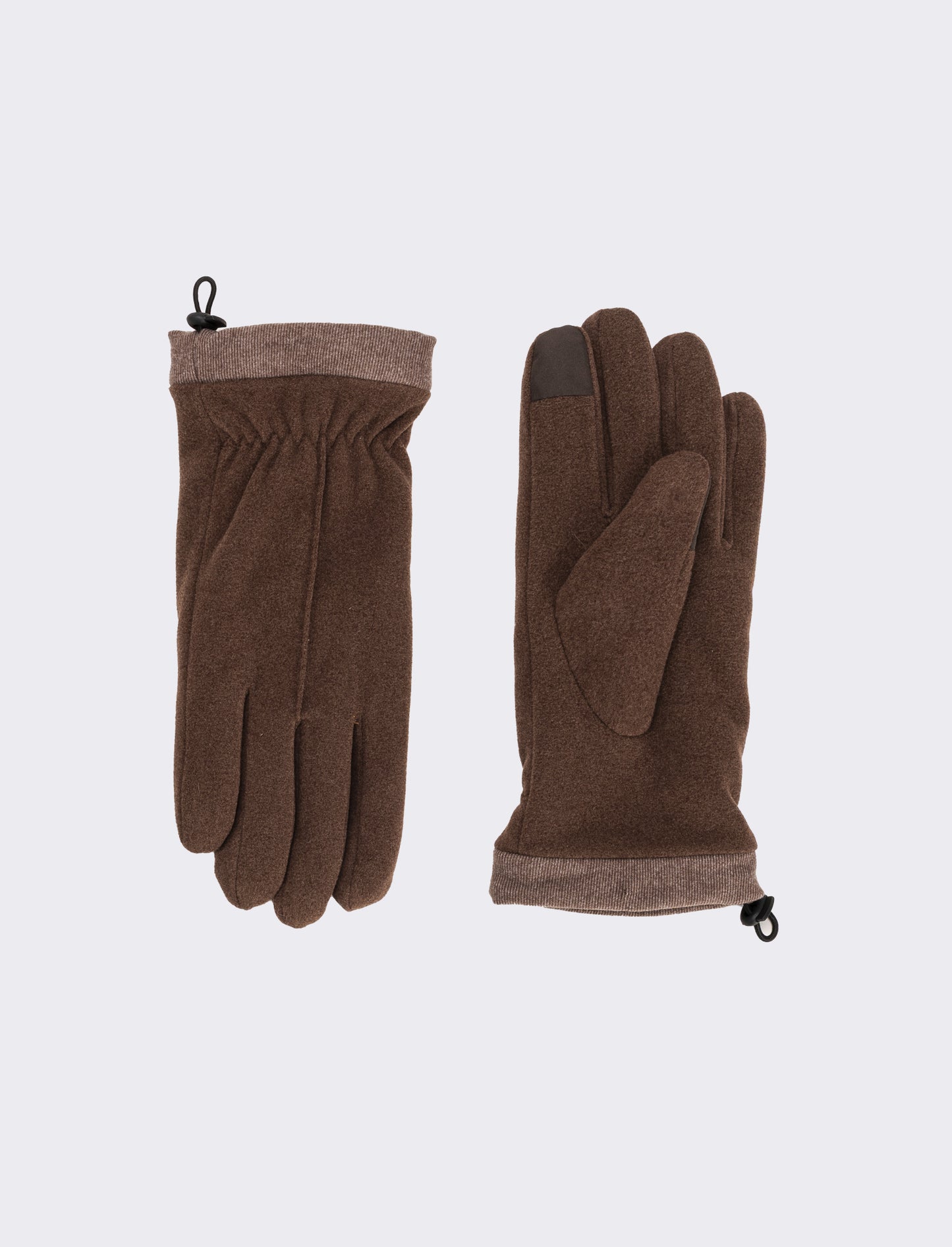 Guanti in pile con coulisse uomo - Marrone