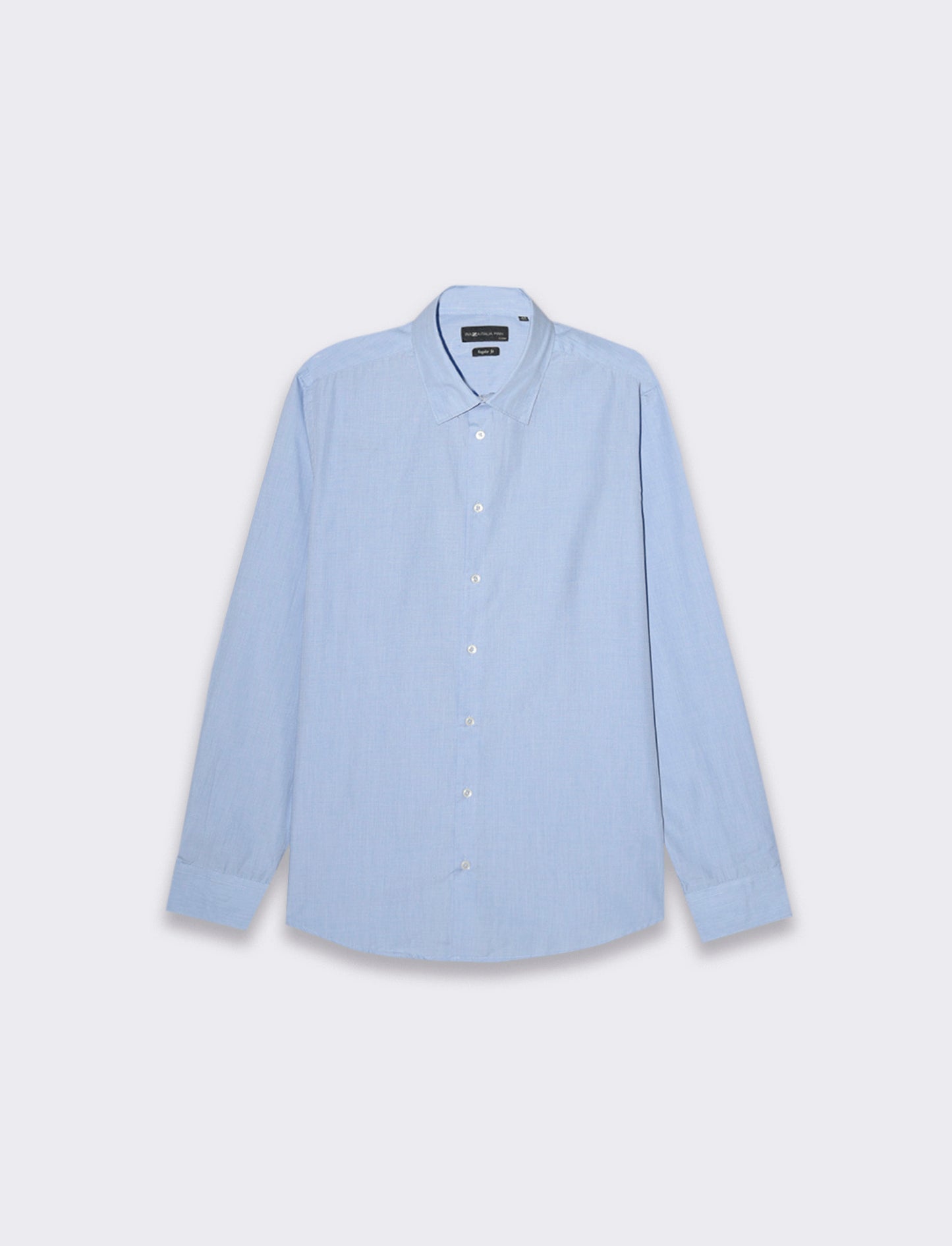 Regular Fit Cotton Blend Fil a Fil Easy Iron Shirt - Sky blue