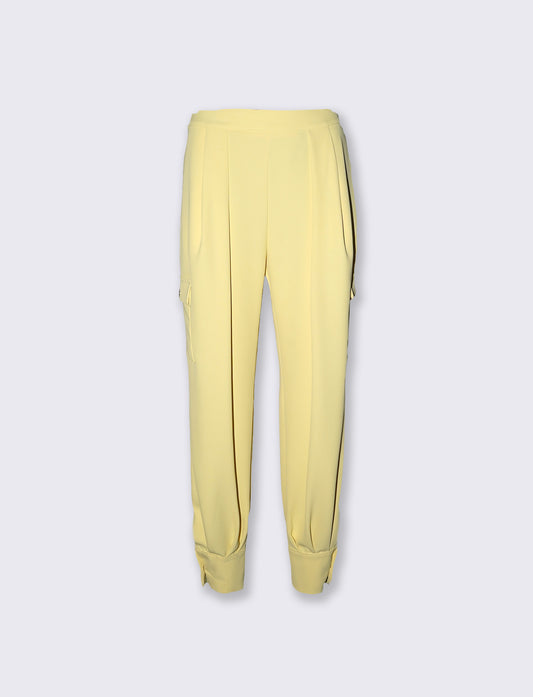 Pantaloni cargo vita alta - Giallo