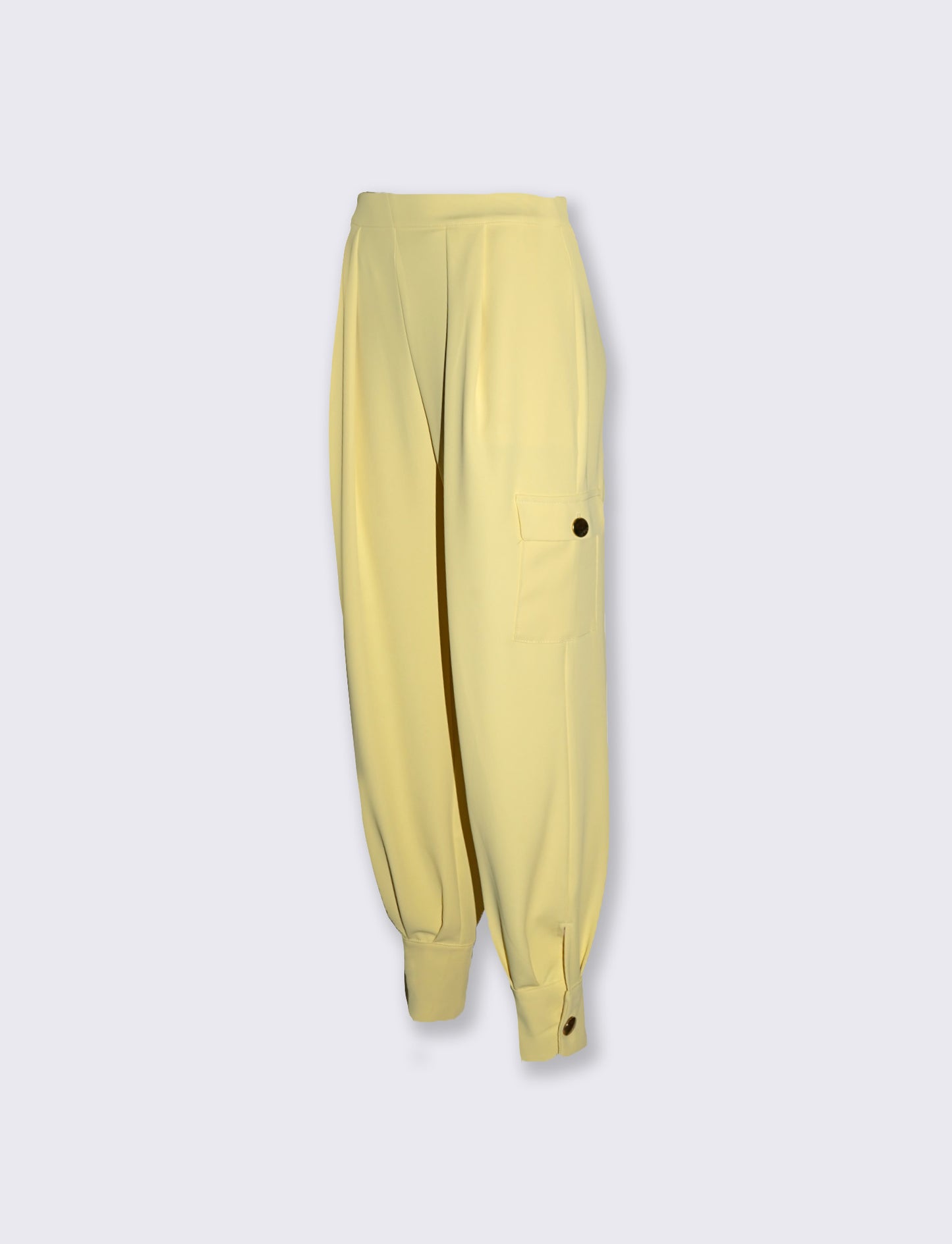 Pantaloni cargo vita alta - Giallo