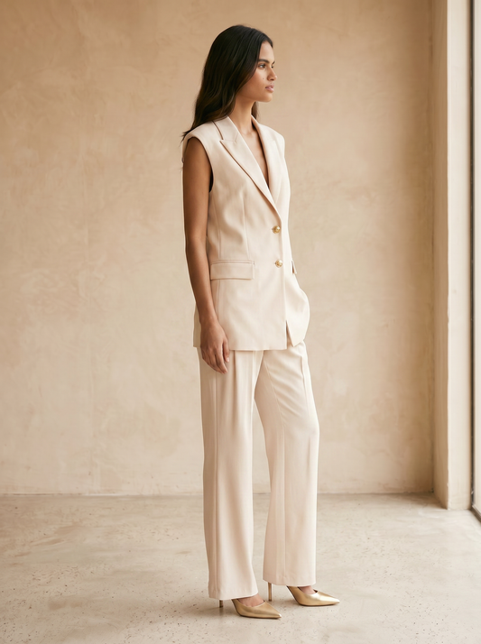 Pantalone classico vita alta - Bianco