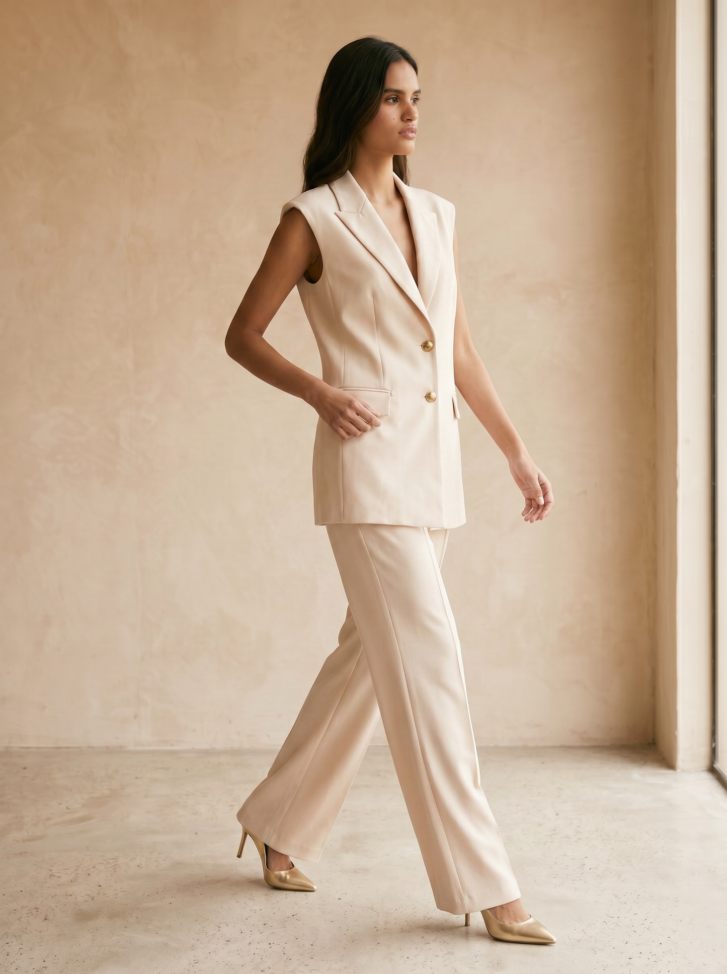Pantalone classico vita alta - Bianco