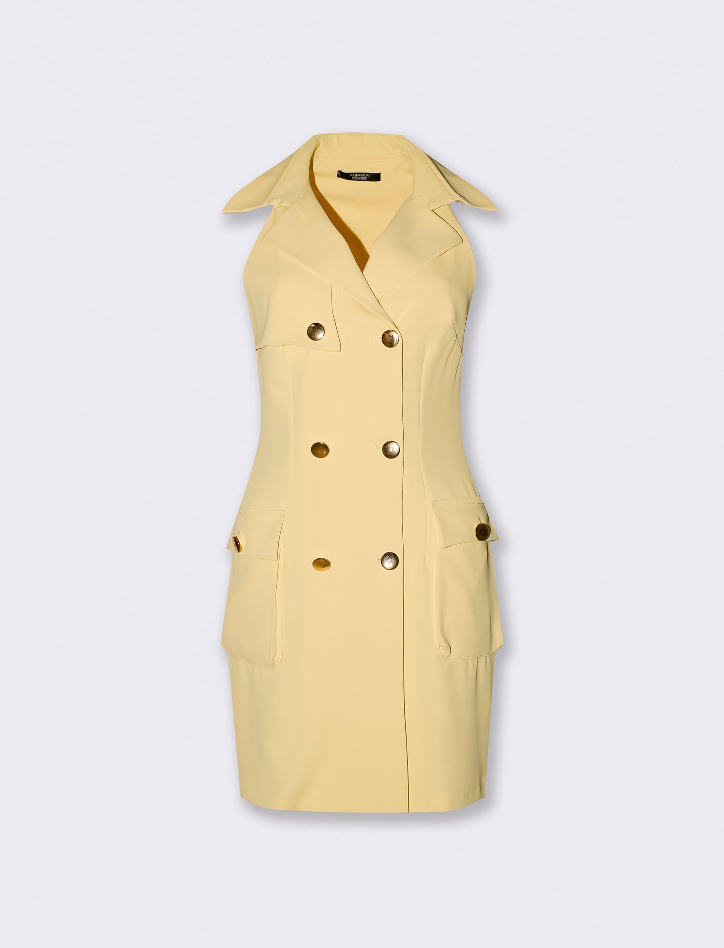 Vestito mini a portafoglio - Giallo