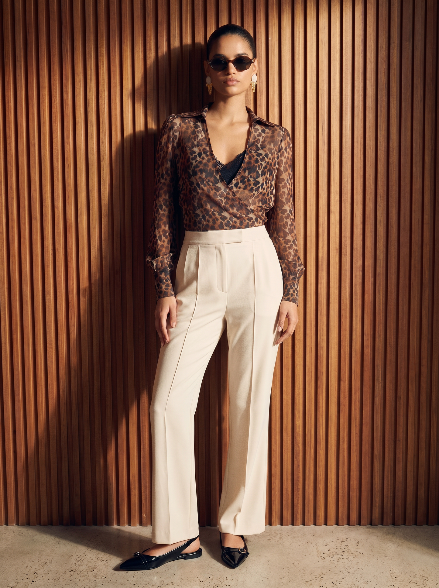 Casacca con scollo a V animalier - Maculato