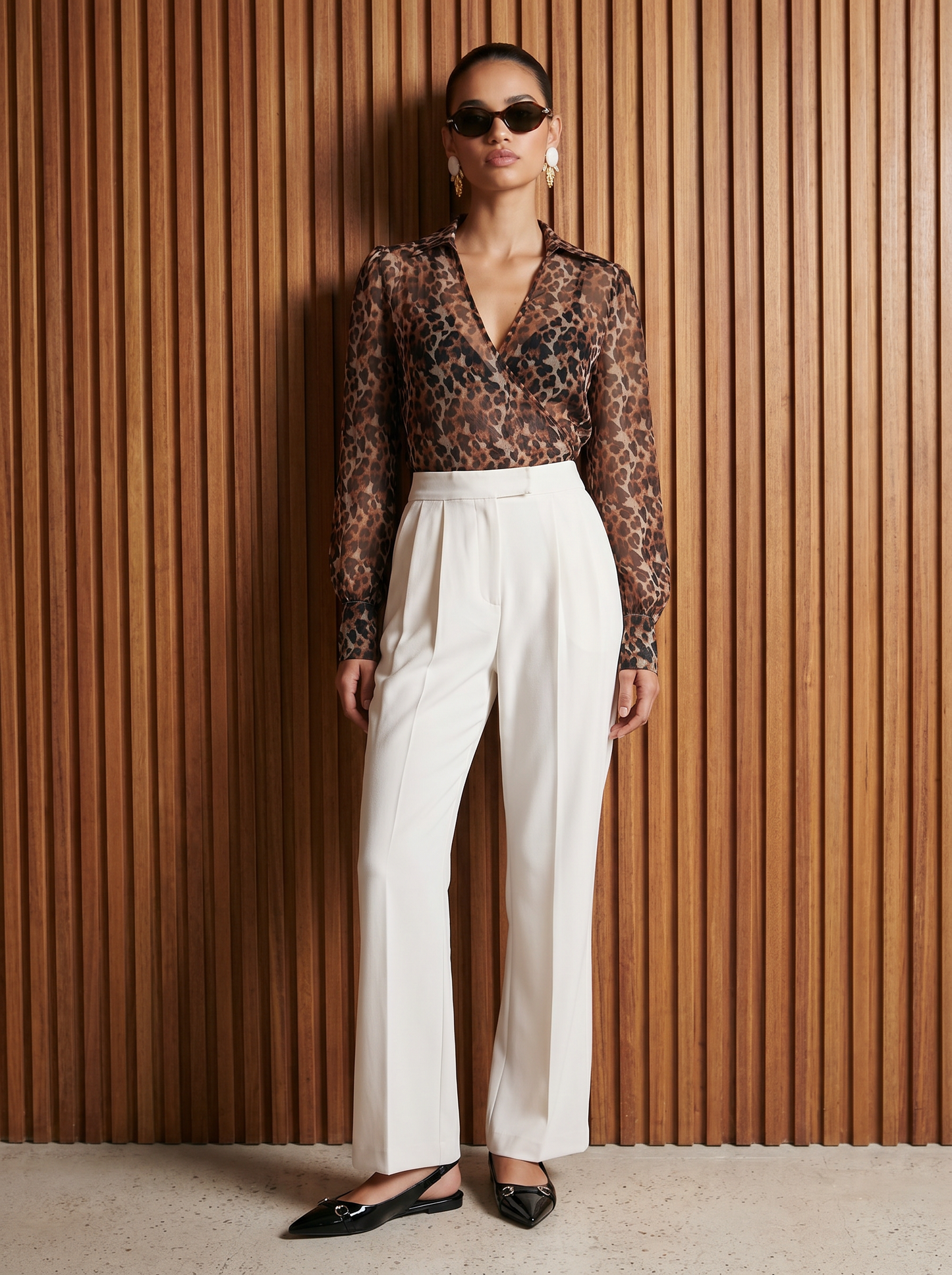 Casacca con scollo a V animalier - Maculato