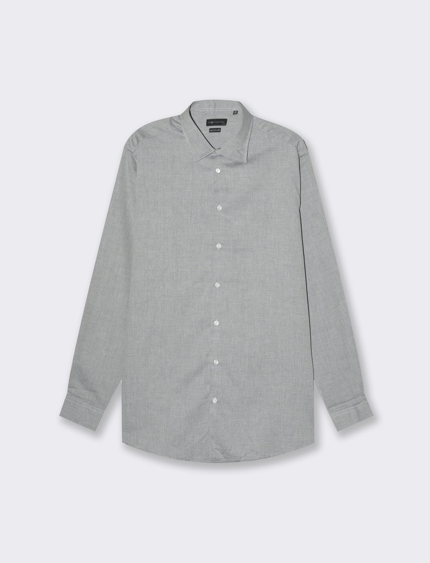 Structured Cotton Formal Shirt with French Collar - Regular Fit - Grey