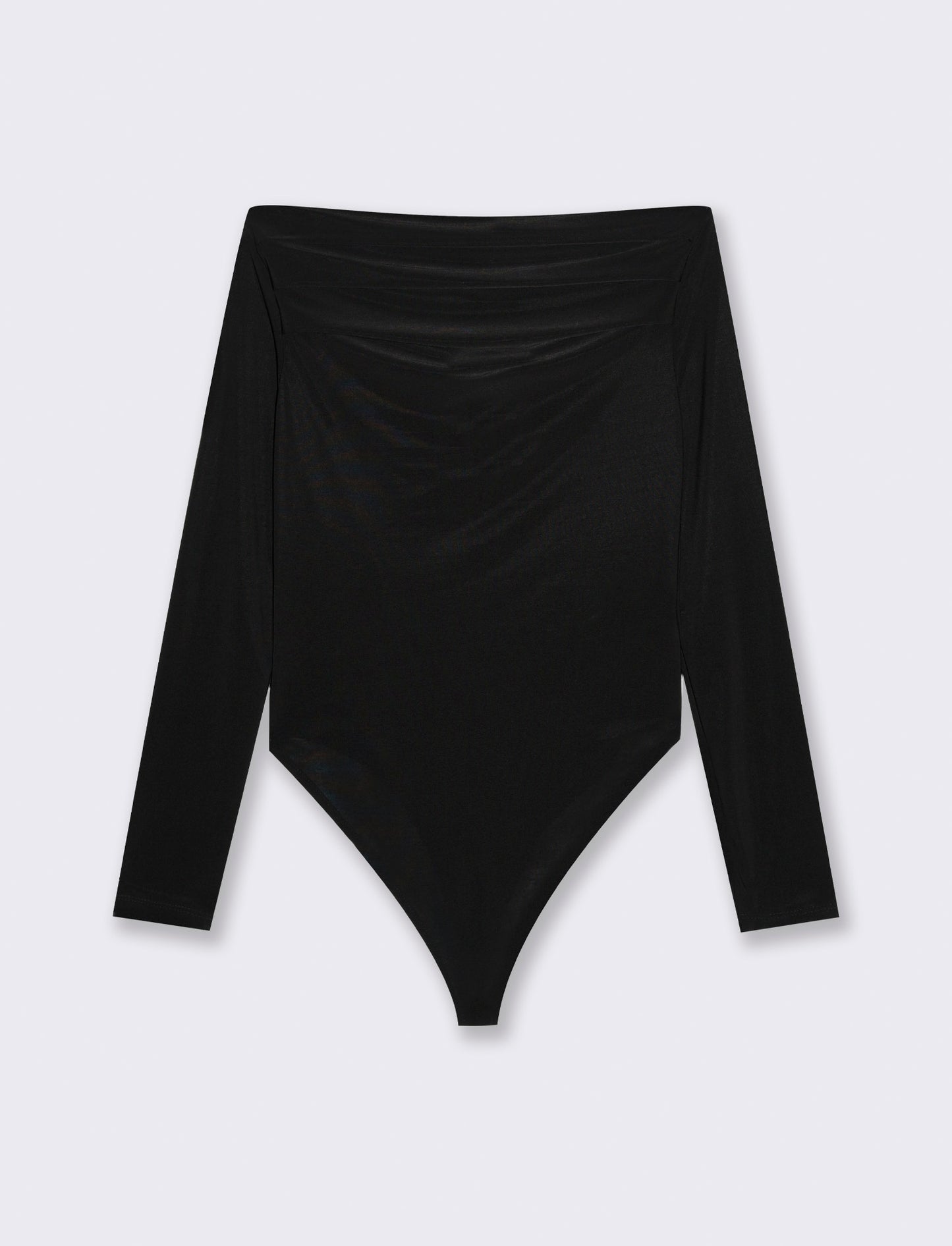 Body con scollo a barca - Nero