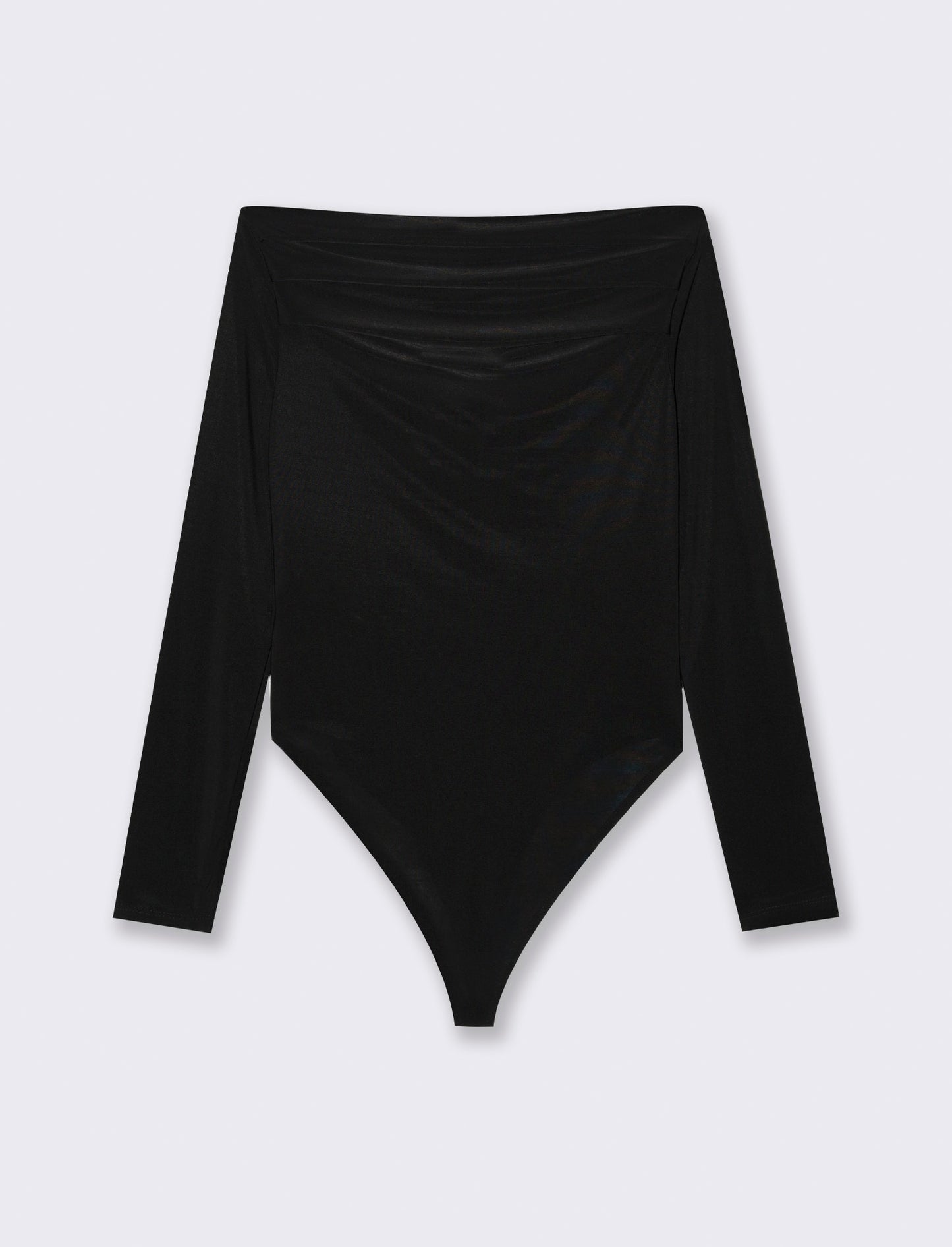 Body con scollo a barca - Nero